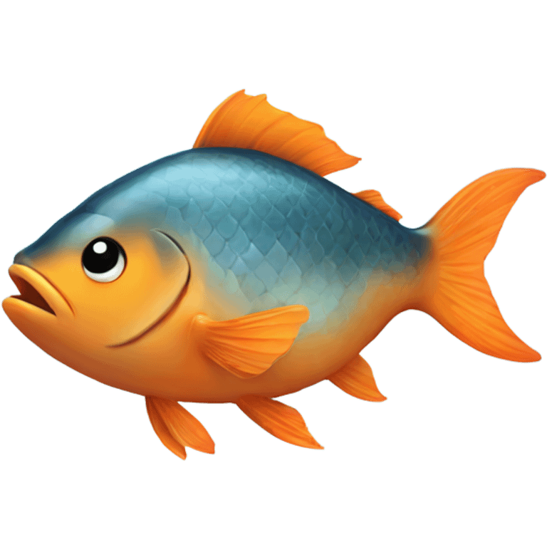 Fish with peach emoji