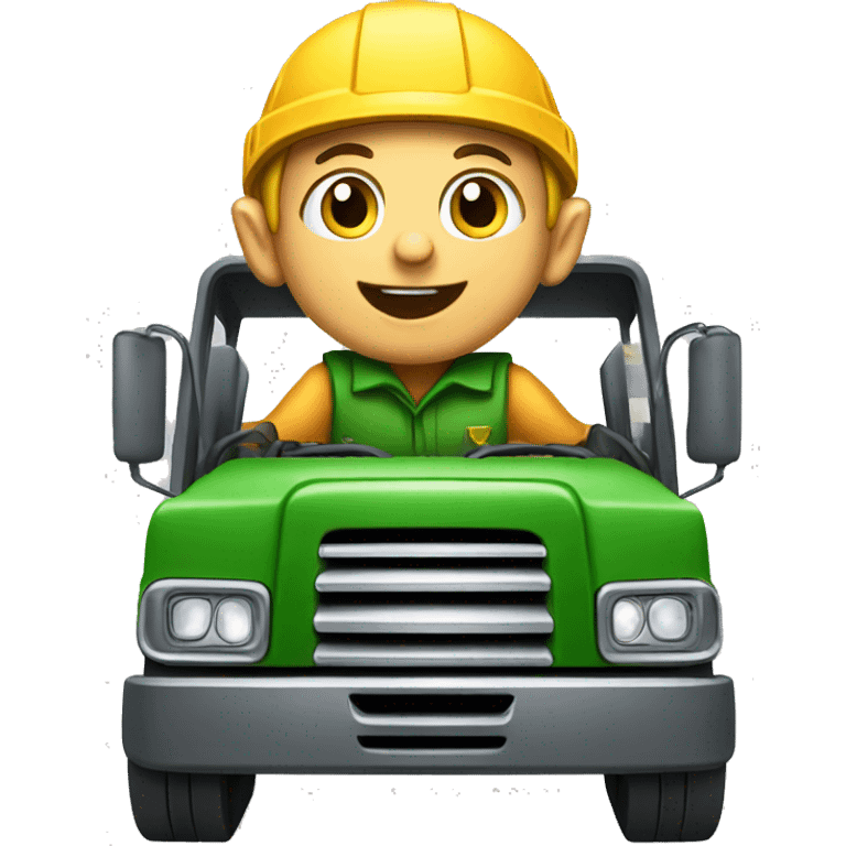 Elf driving dump truck emoji