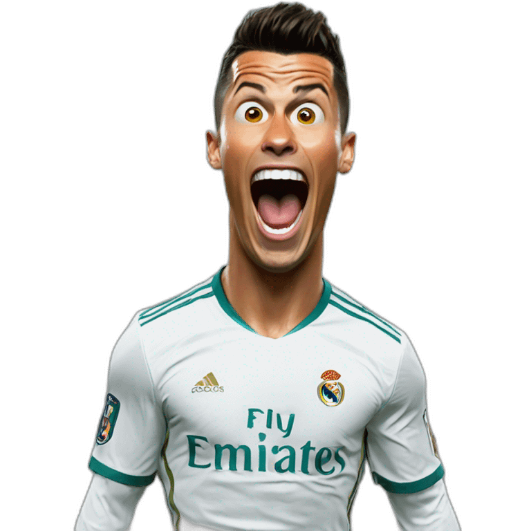 cristiano ronaldo, screaming,  emoji