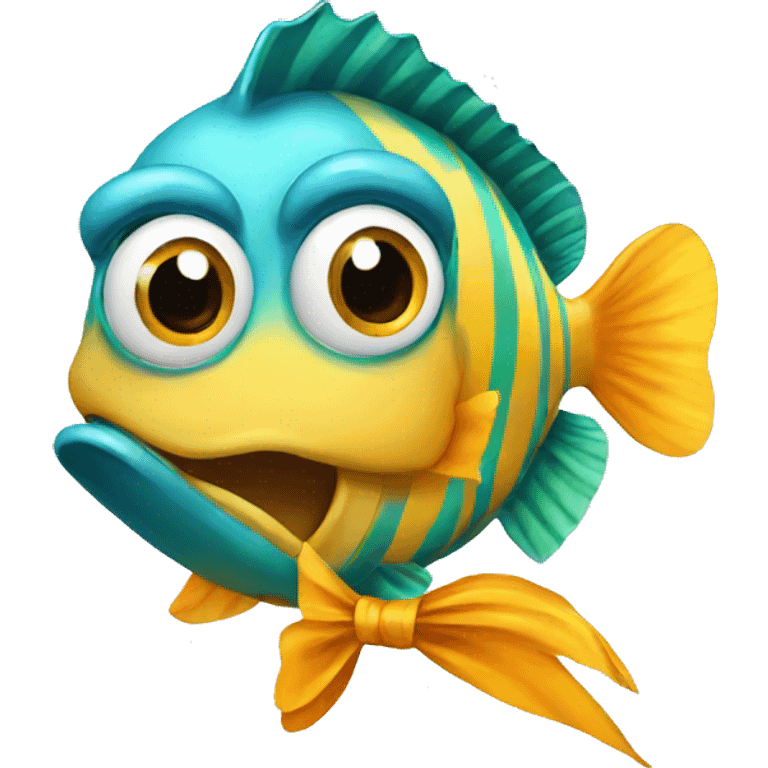 Fish wearing a bow tie  emoji