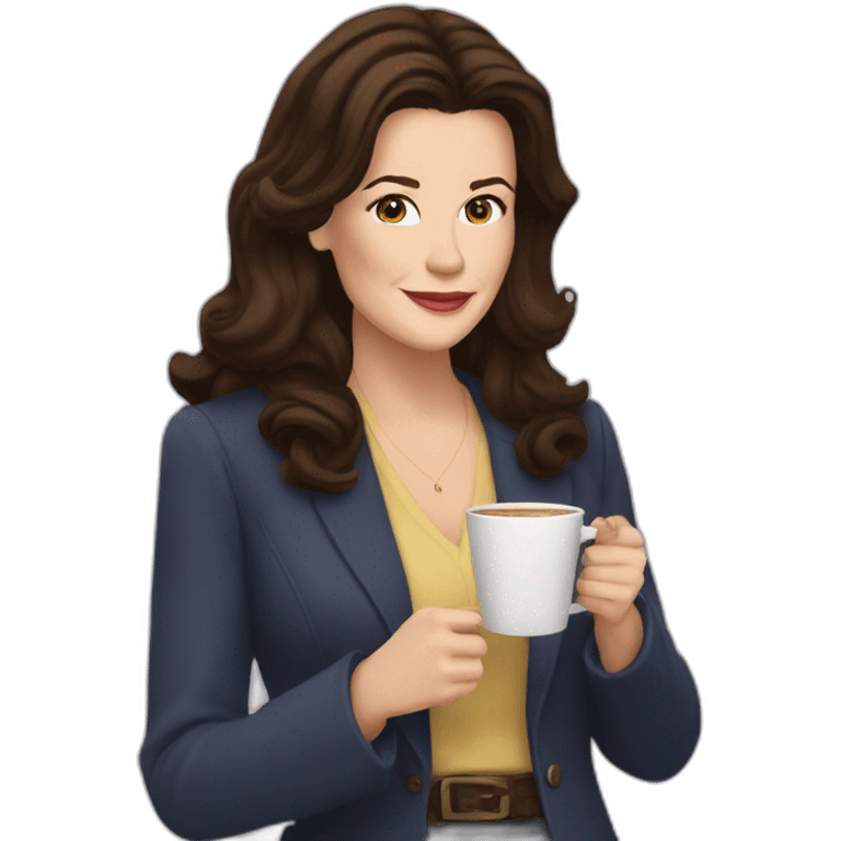 Lorelai Gilmore drinking coffee emoji