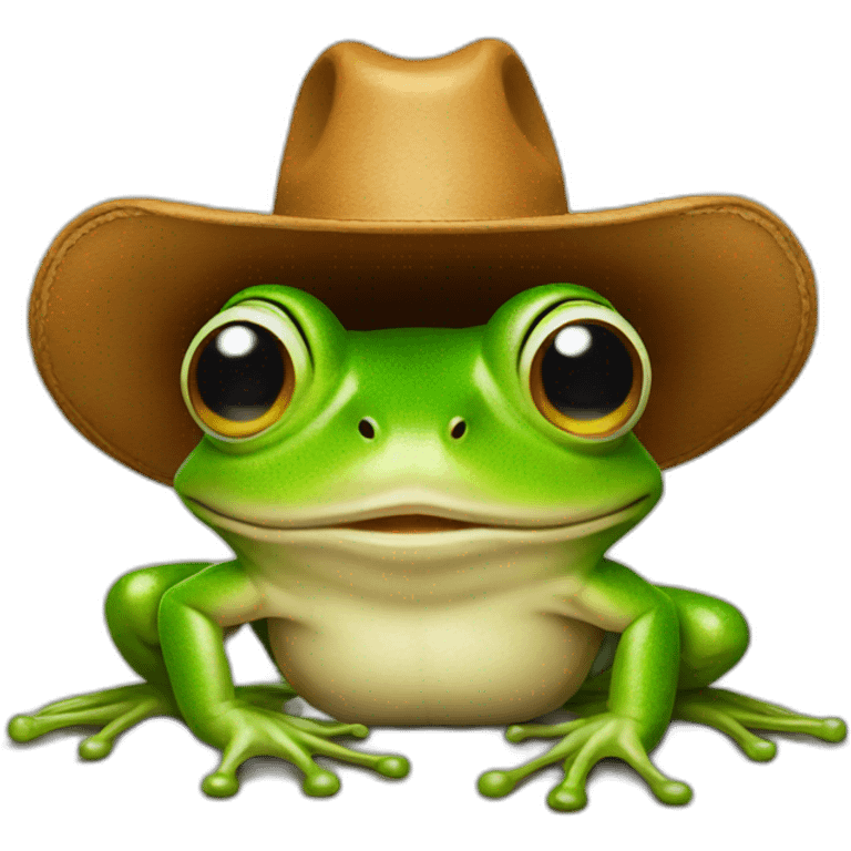 Frog with cowboy hat and cigarette  emoji