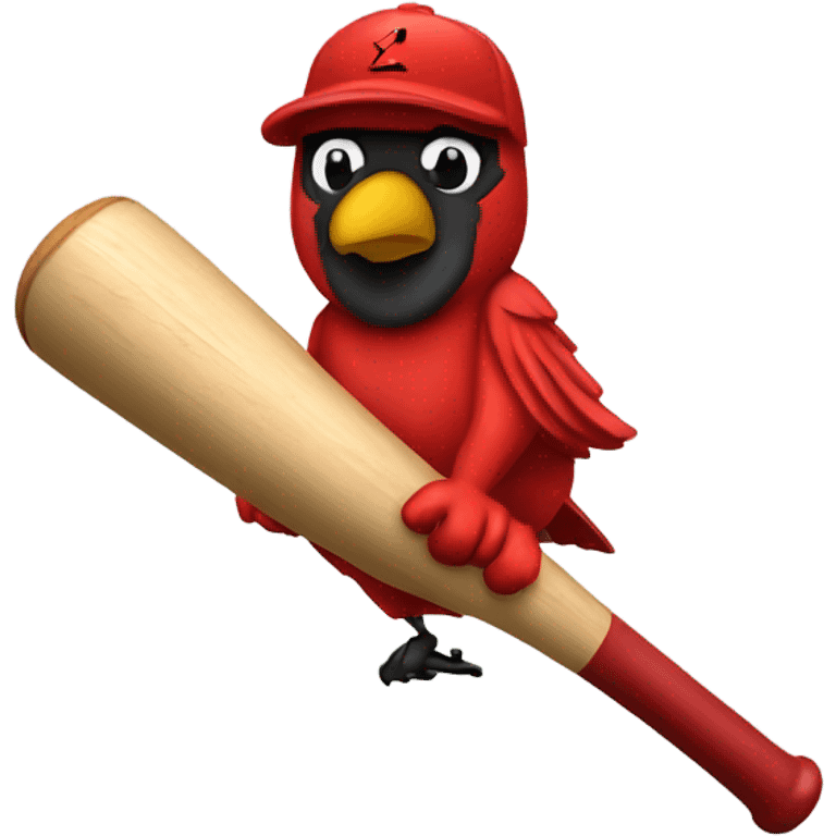 Cardinal on a baseball bat emoji