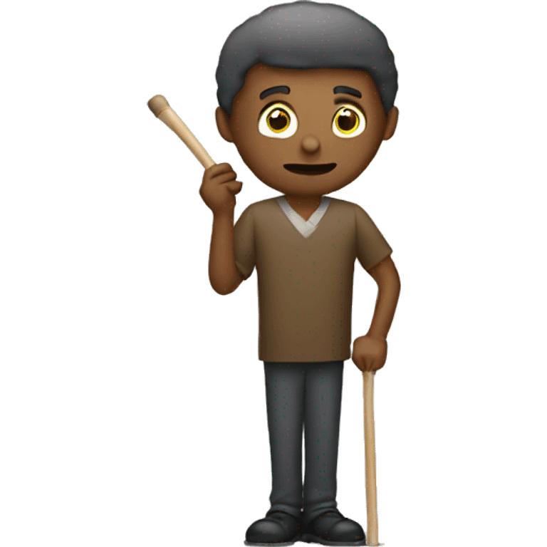 Man with listening stick to ground emoji