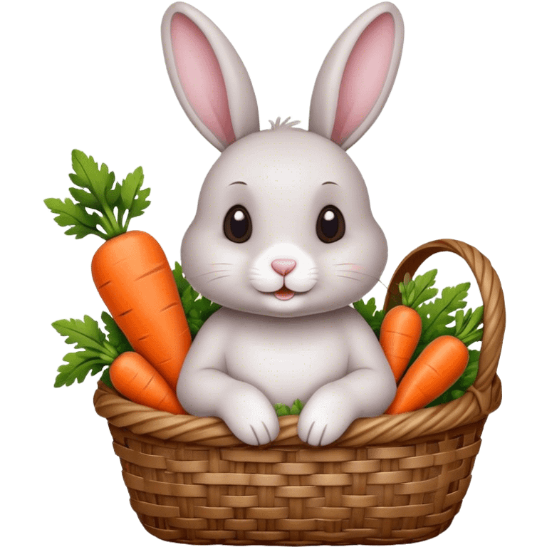 Rabbit with carrot in basket emoji