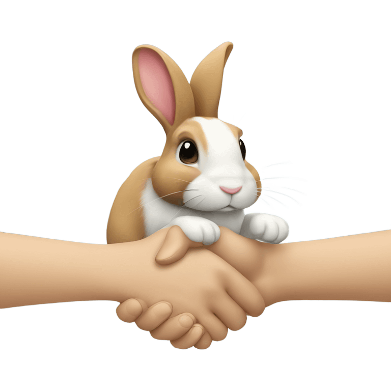 Handshake with a bunny emoji