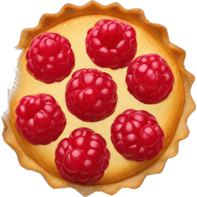 tartlet with raspberries top view emoji