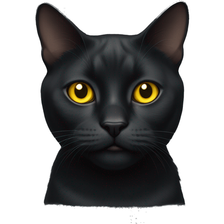 Black British cat with yellow eyes emoji