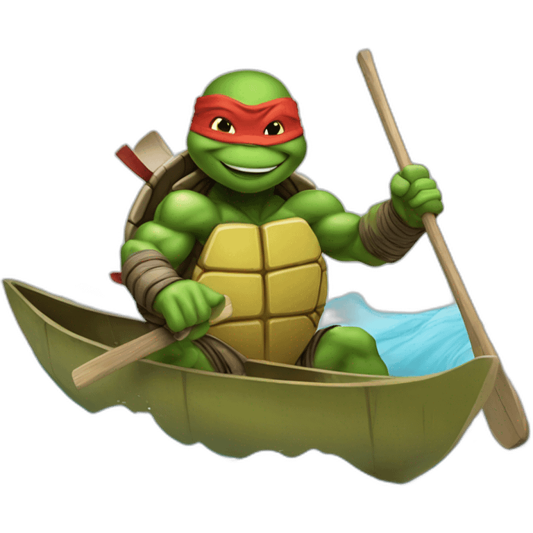 ninja turtles in canoe emoji