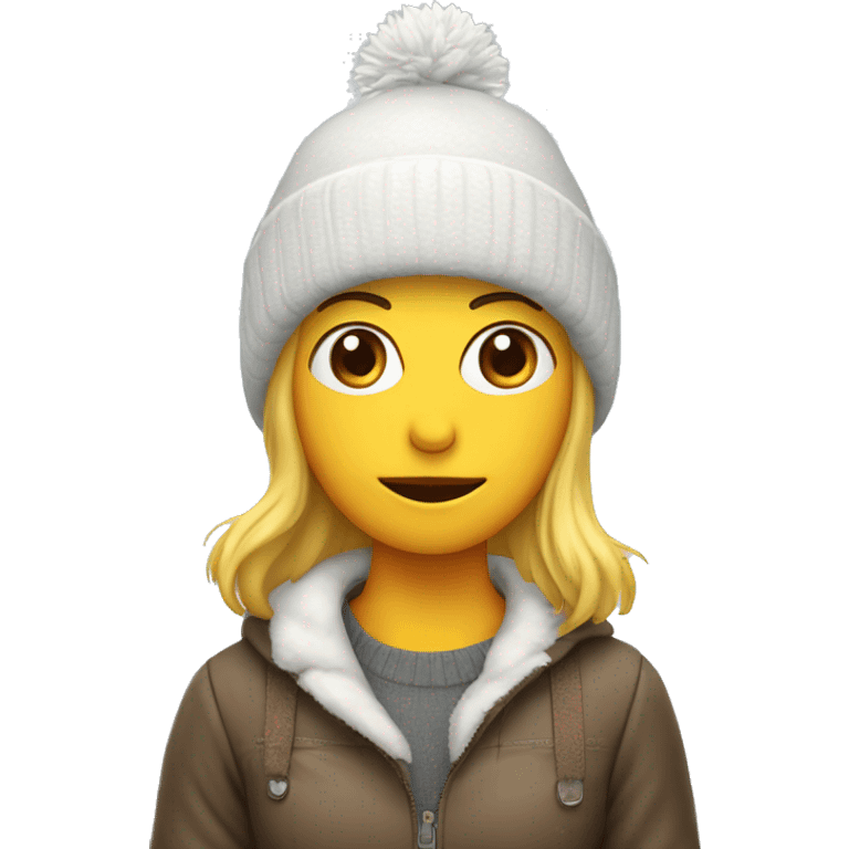 Chica con gorro y casco de nieve emoji