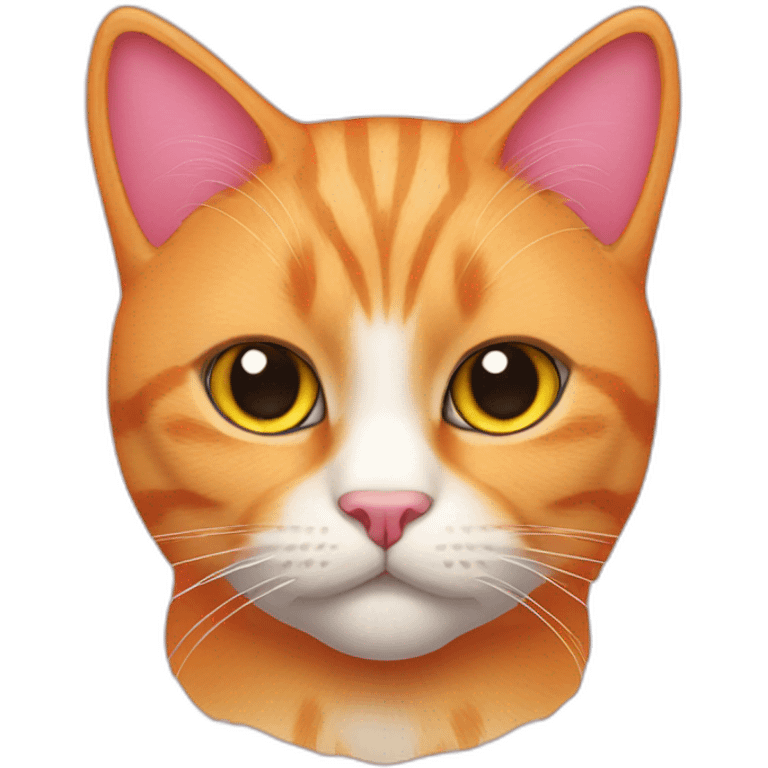 Orange British cat with pink ears emoji