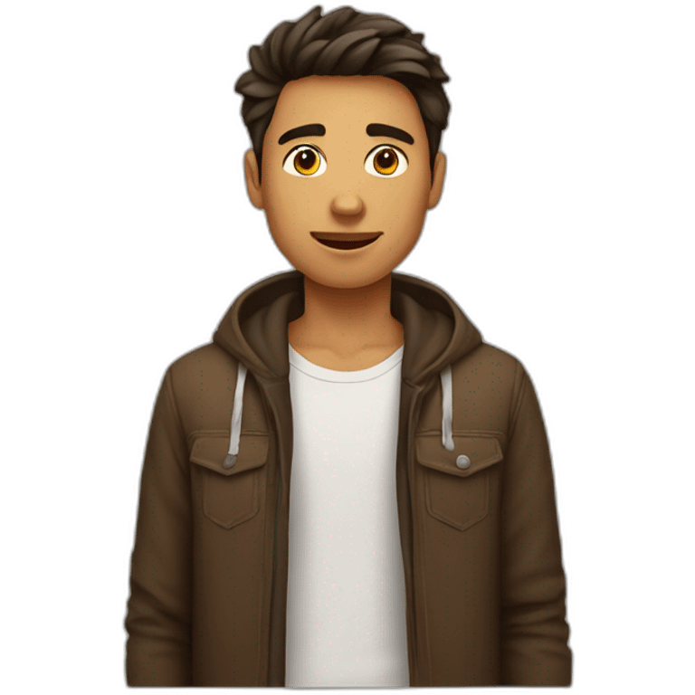 Jeune homme brun expressif emoji