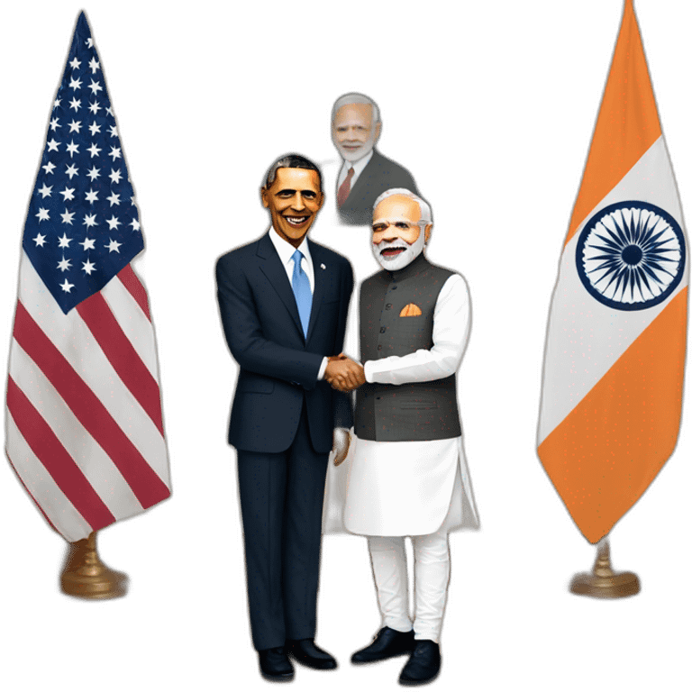 Narendra Modi with Obama emoji