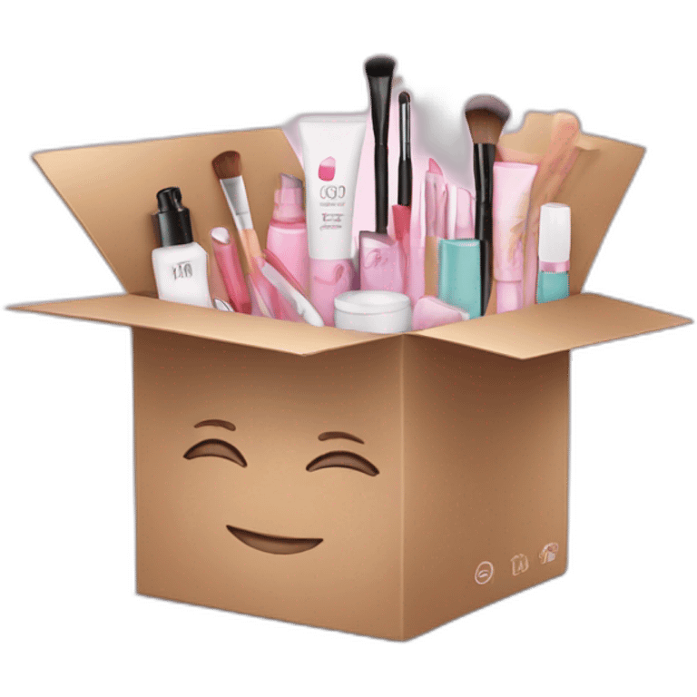 Box with cosmetics emoji