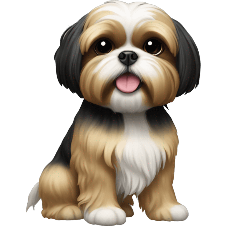 Gold and black shih tzu emoji