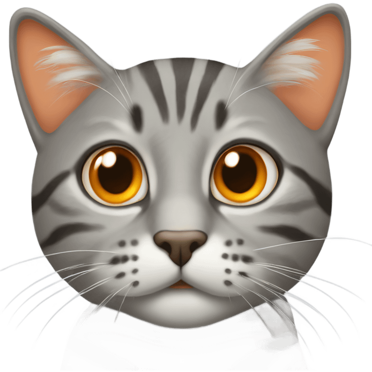 gray tabby cat with orange spot on the head emoji