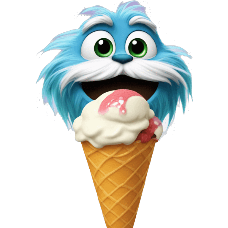 Lorax eating ice cream emoji