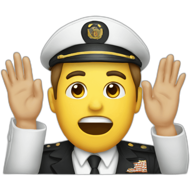 salute on sinking ship emoji