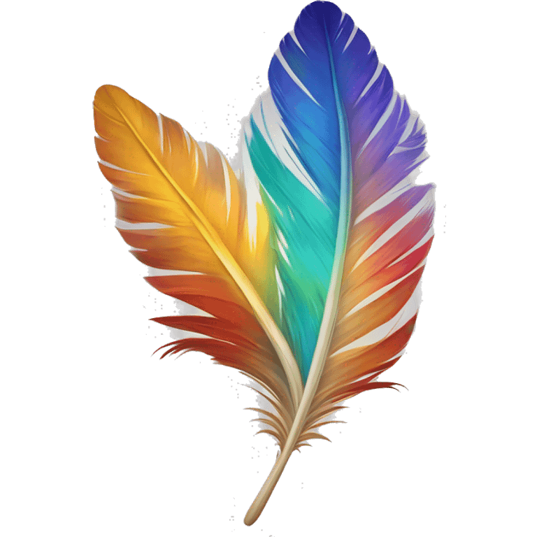 A colorful feather gently curls with a small star shining on it, symbolizing creativity and originality. emoji