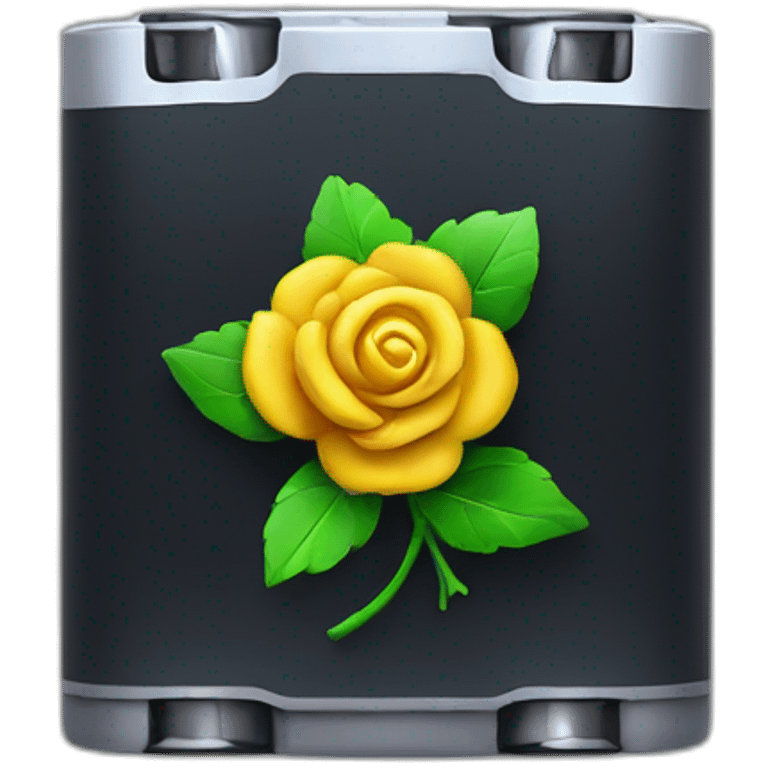 Energy battery with black rose  emoji