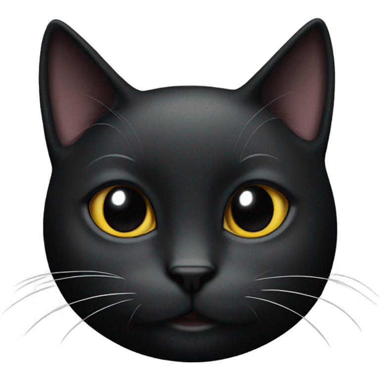 black cat with little white heart spot under chin  emoji