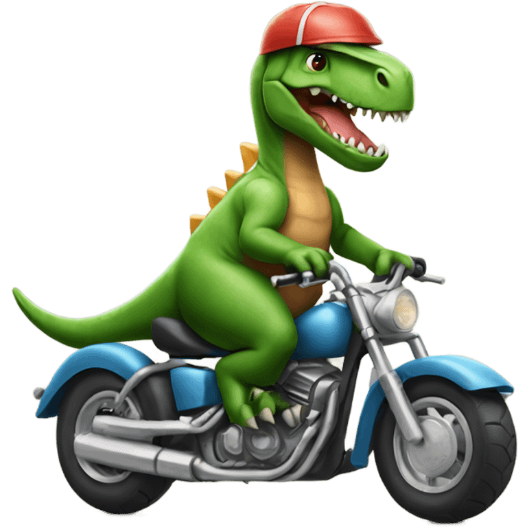 Dinosaur riding a motorcycle  emoji