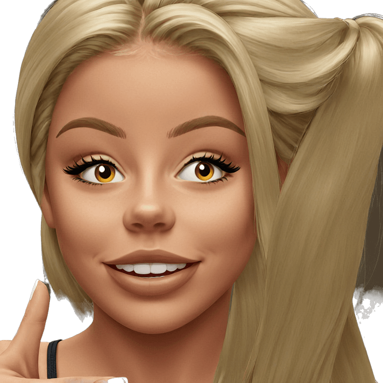 blonde girl smiling portrait emoji