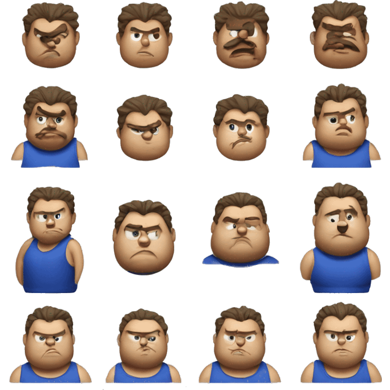 Sonic the hedgehog as a fat man emoji