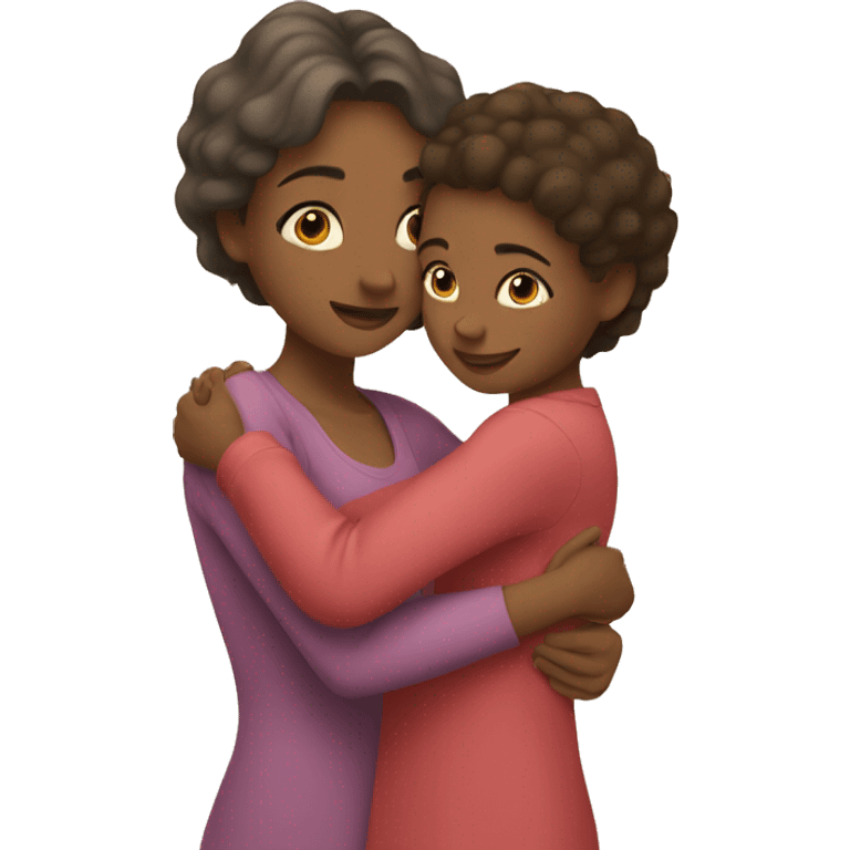 A mother and daughter hugging  emoji