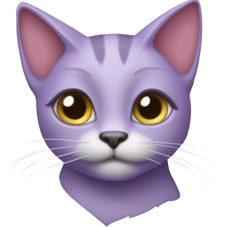 lavender cat in love emoji