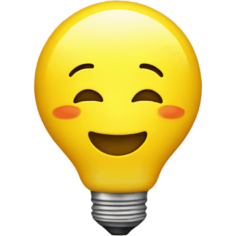 A yellow bulb feeling happy  emoji