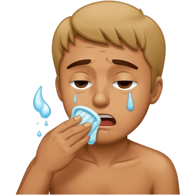 Guy vomiting and crying  emoji