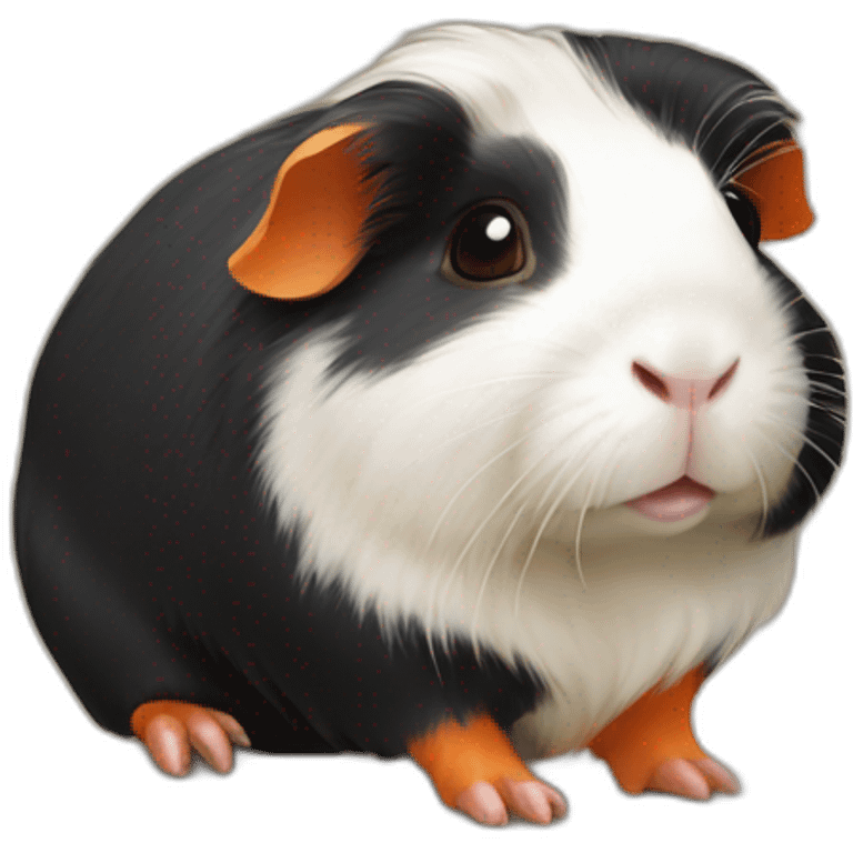 guinea pig black orange white mixed colours with legs emoji