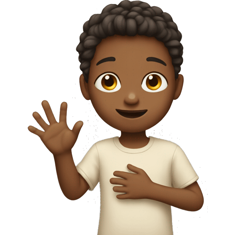 Kid with little hand emoji