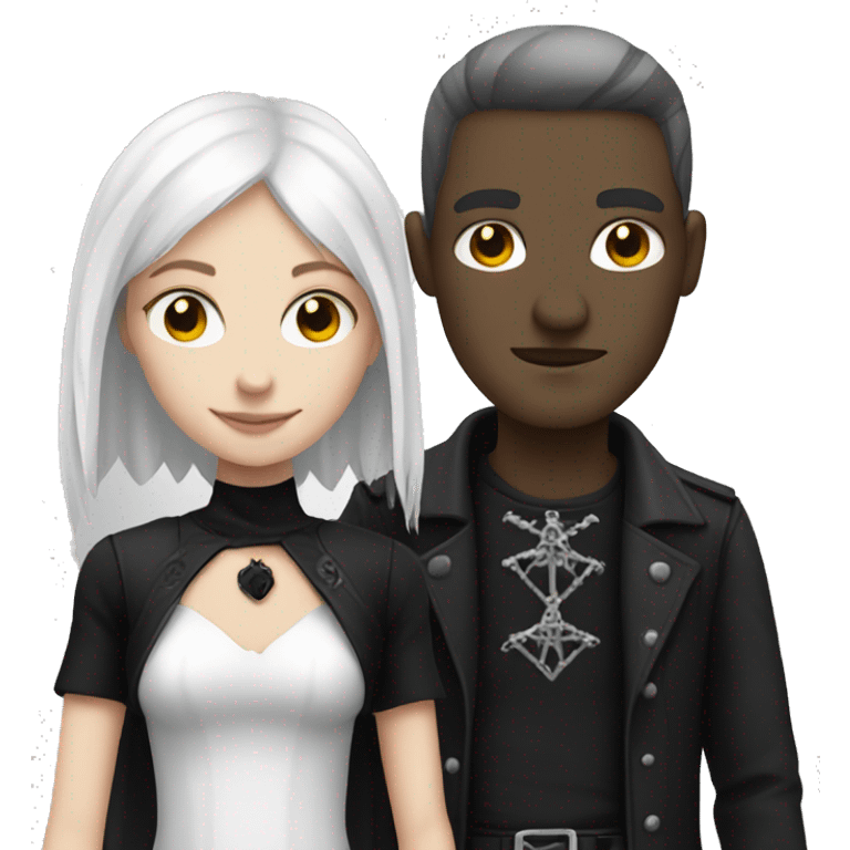 white man holding a hand of goth girl emoji