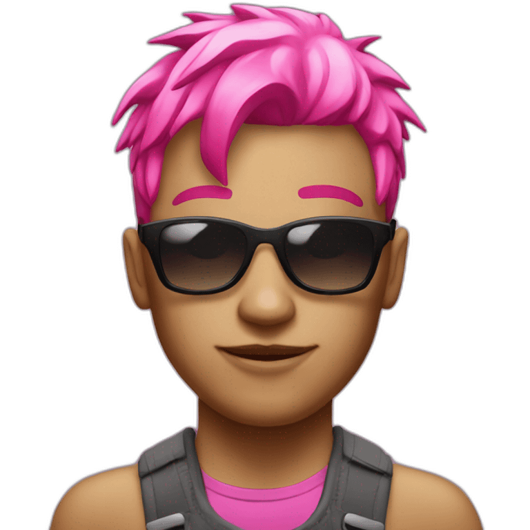 Raver with sunglasses and pink hair emoji