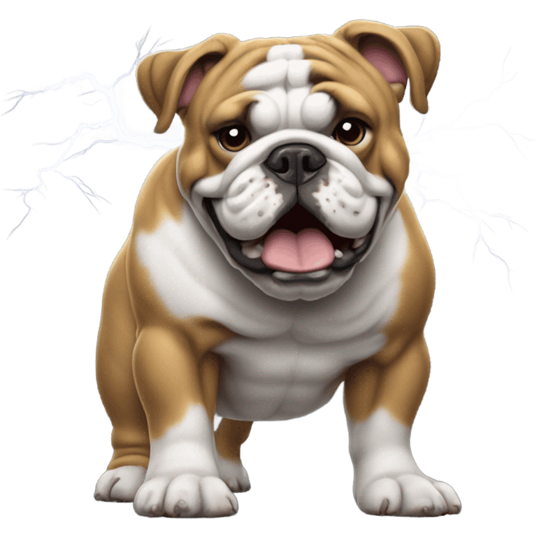 English bulldog shooting lightening from its paw emoji