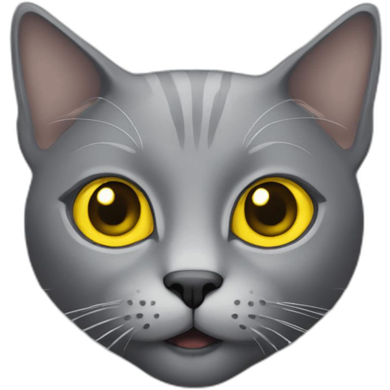 Grey cat with yellow eyes  emoji