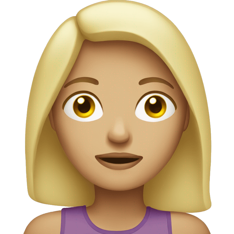 Tired blond woman  emoji