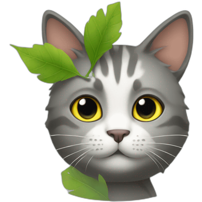 CAT with leaf ears emoji