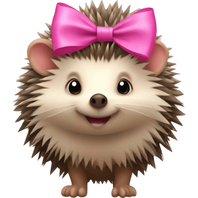 hedgehog with a pink bow emoji