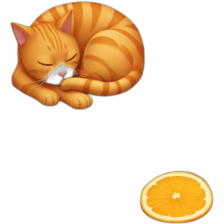 Orange cat sleeping on laptop emoji