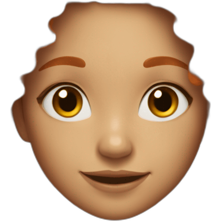 beautiful young girl, long curly hair, ginger/orange hair, smiling emoji