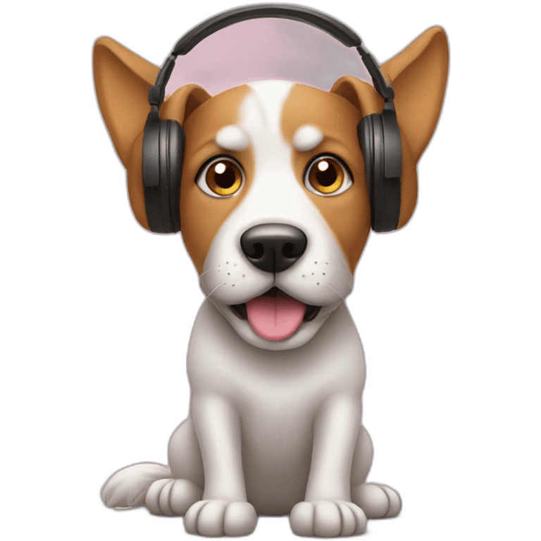 dog listening to music emoji