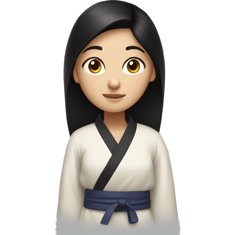 girl with black hair wearing a dobok emoji