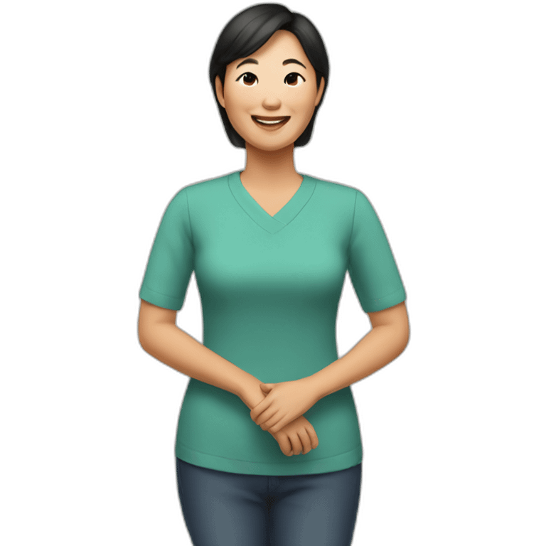 Happy asian Mom emoji