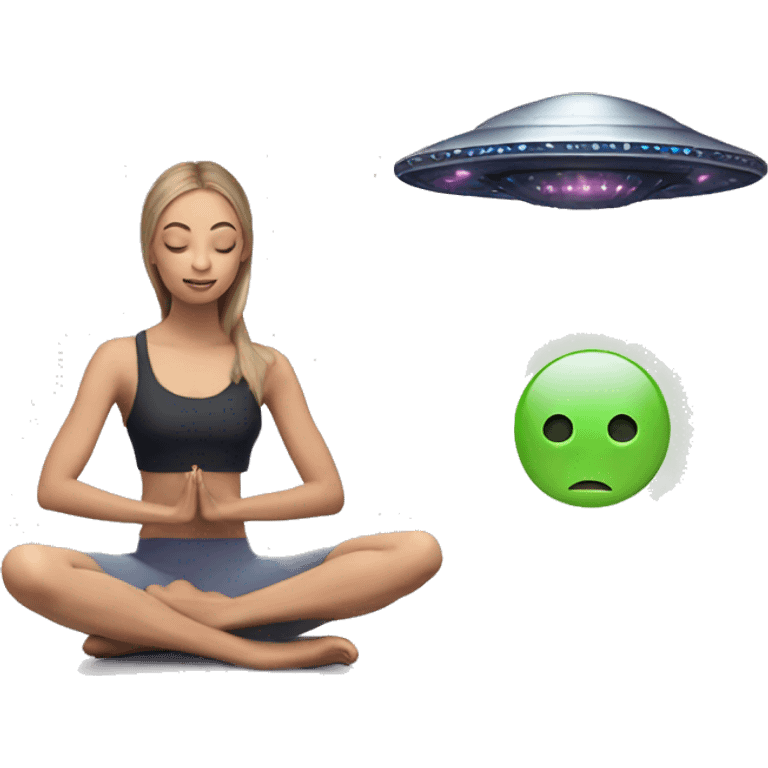 ufo and a yoga girl emoji