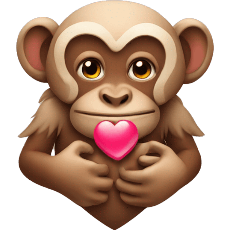 Heart with monkey emoji