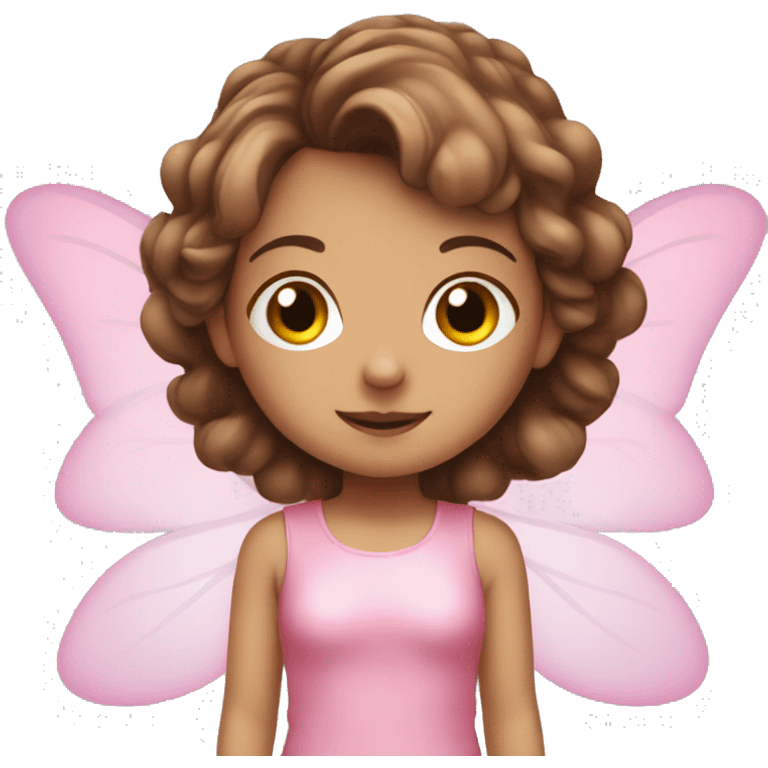 Cute fairy with brown hair and pink outfit  emoji