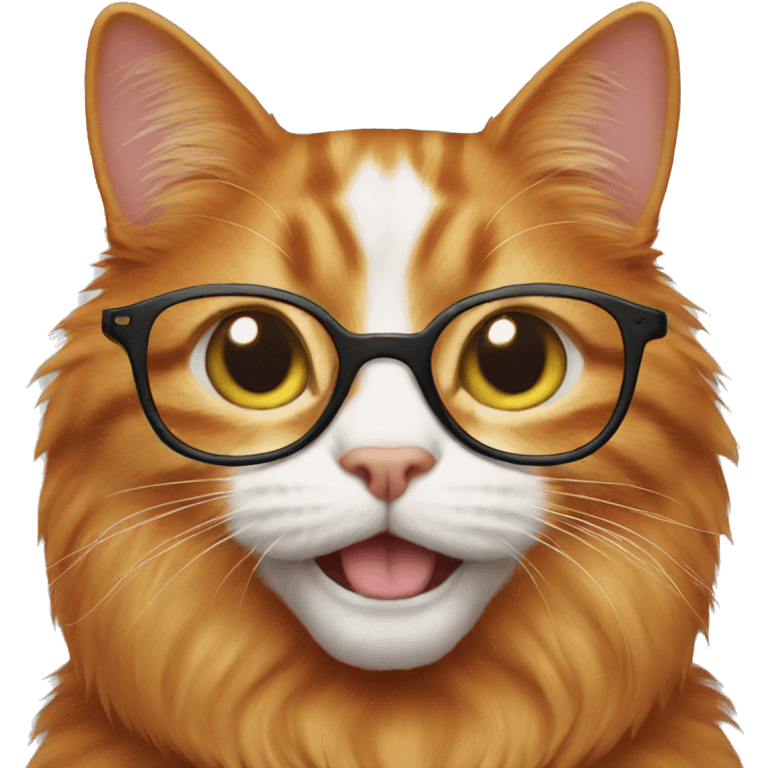 ginger cat with glasses emoji